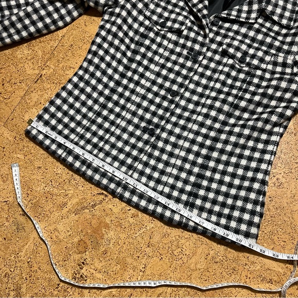 Talbots Wm’s Wool Blend Gingham Buffalo Plaid Black & White Button Jacket Sz 10P - Picture 14 of 16